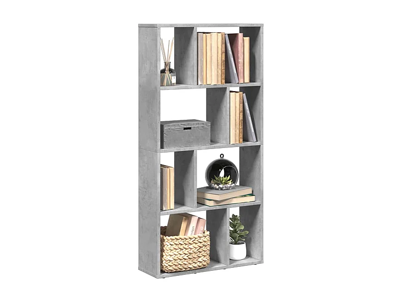 Bibliothèque gris béton 60x20x120 cm bois d'ingénierie