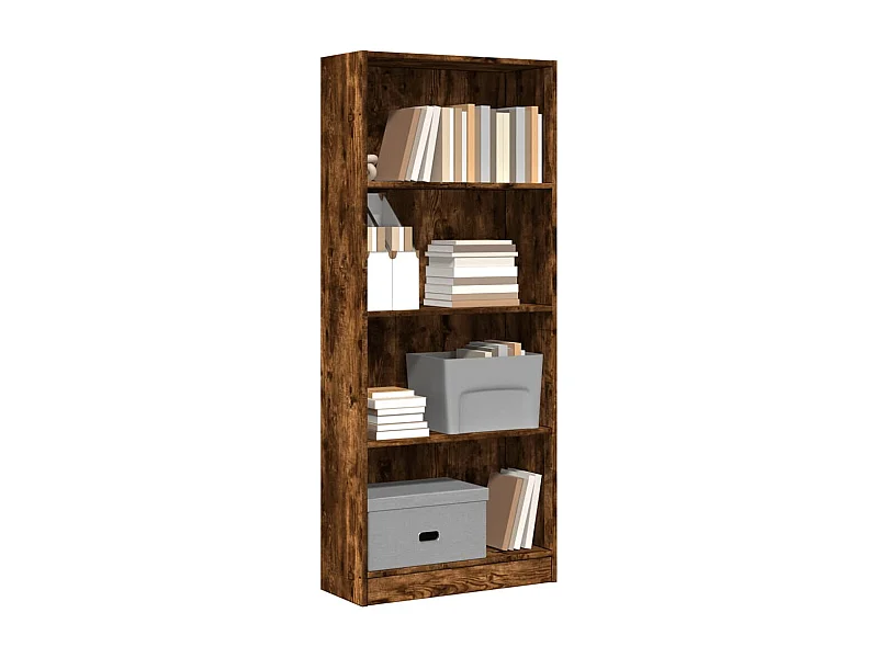 Libreria Rovere Fumo 60x24x143 cm in Legno Multistrato