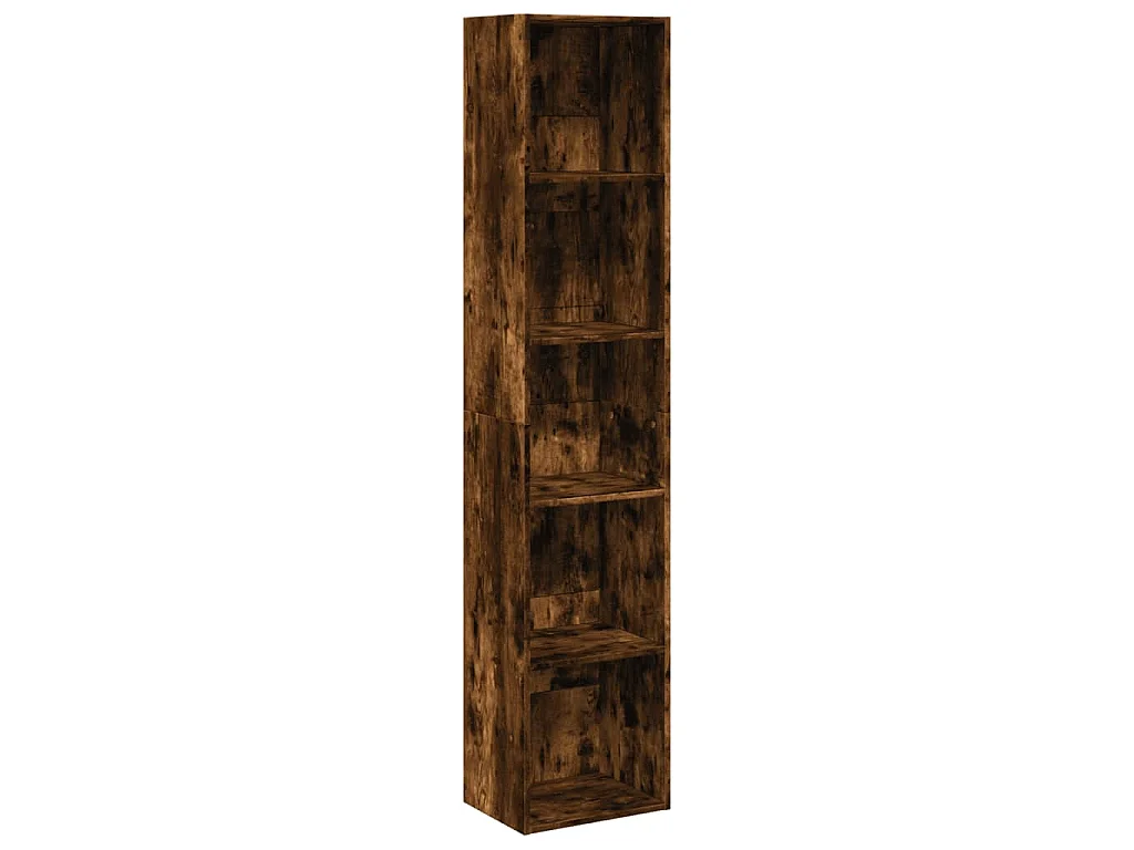 Boekenkast 40x30x189 cm bewerkt hout gerookt eikenkleurig