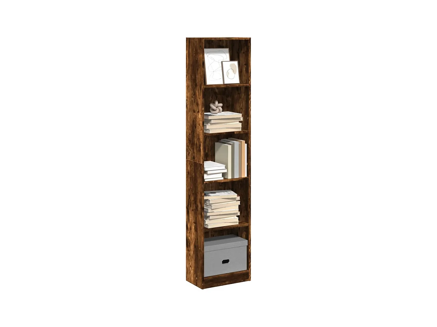 Libreria Rovere Fumo 40x24x176 cm in Legno Multistrato