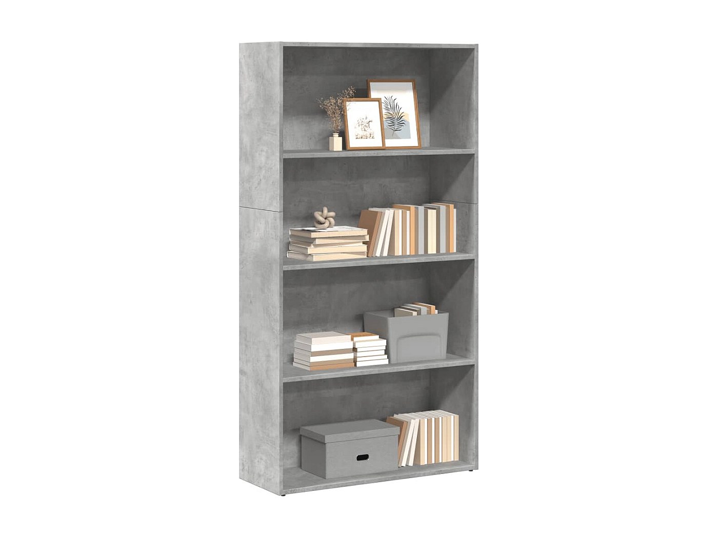 Libreria Stile Industriale Grigio Cemento 40x24x109 Cm – Scaffale A Scomparti Aperto Per Libri E Oggetti Decorativi Perfetta Per Soggiorno, Camera Da Letto E Ufficio - 5