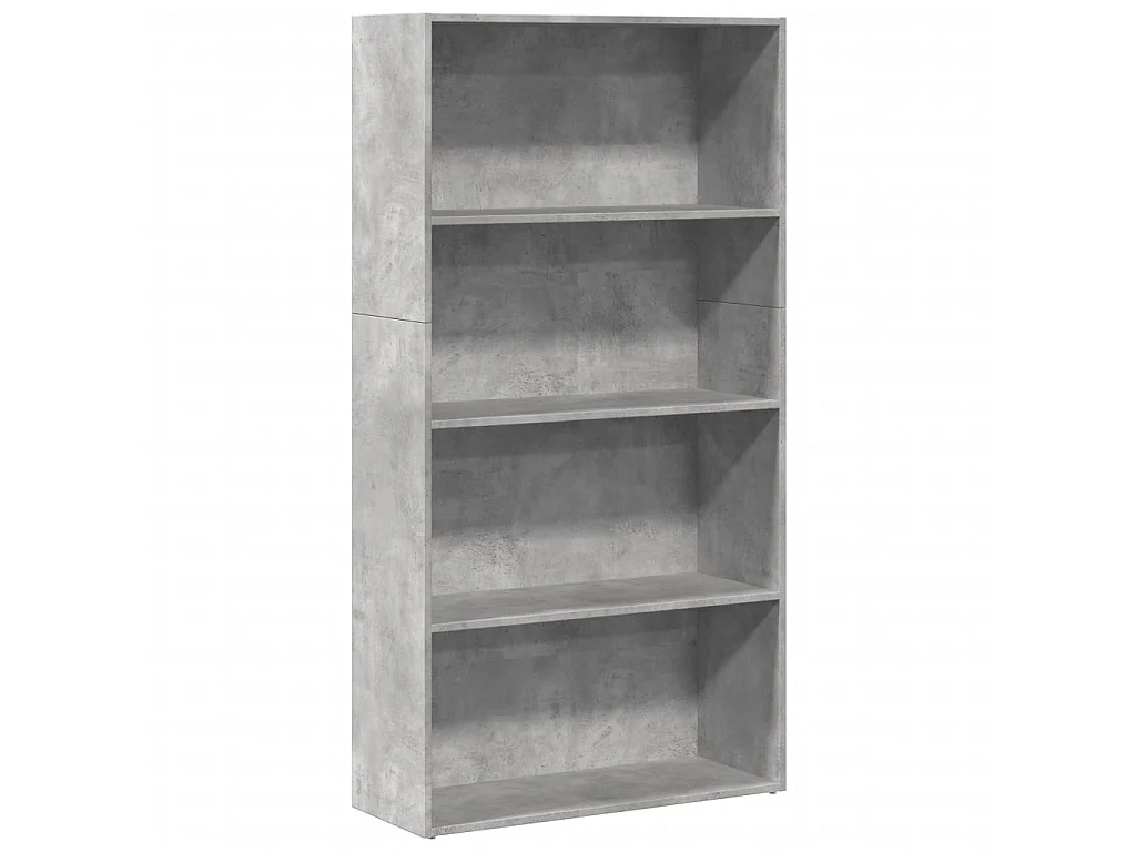 Boekenkast 80x30x152 cm bewerkt hout betongrijs