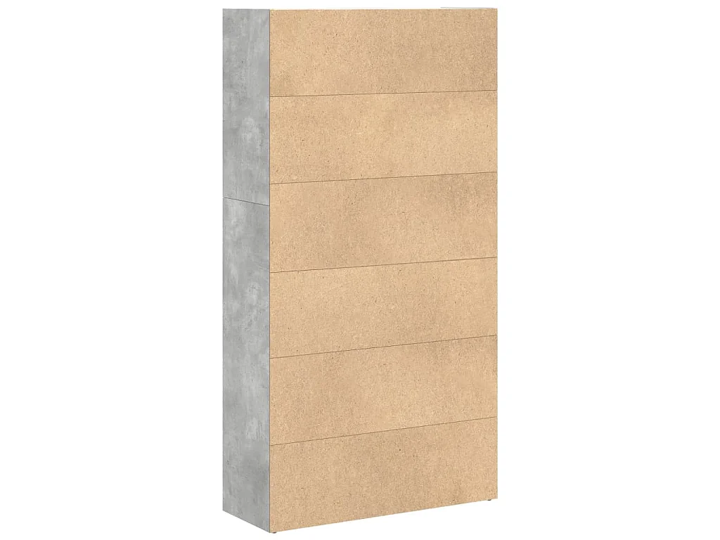 Boekenkast 80x30x152 cm bewerkt hout betongrijs