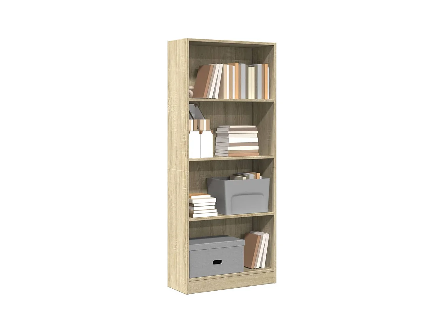 Libreria Rovere Sonoma 60x24x143 cm in Legno Multistrato