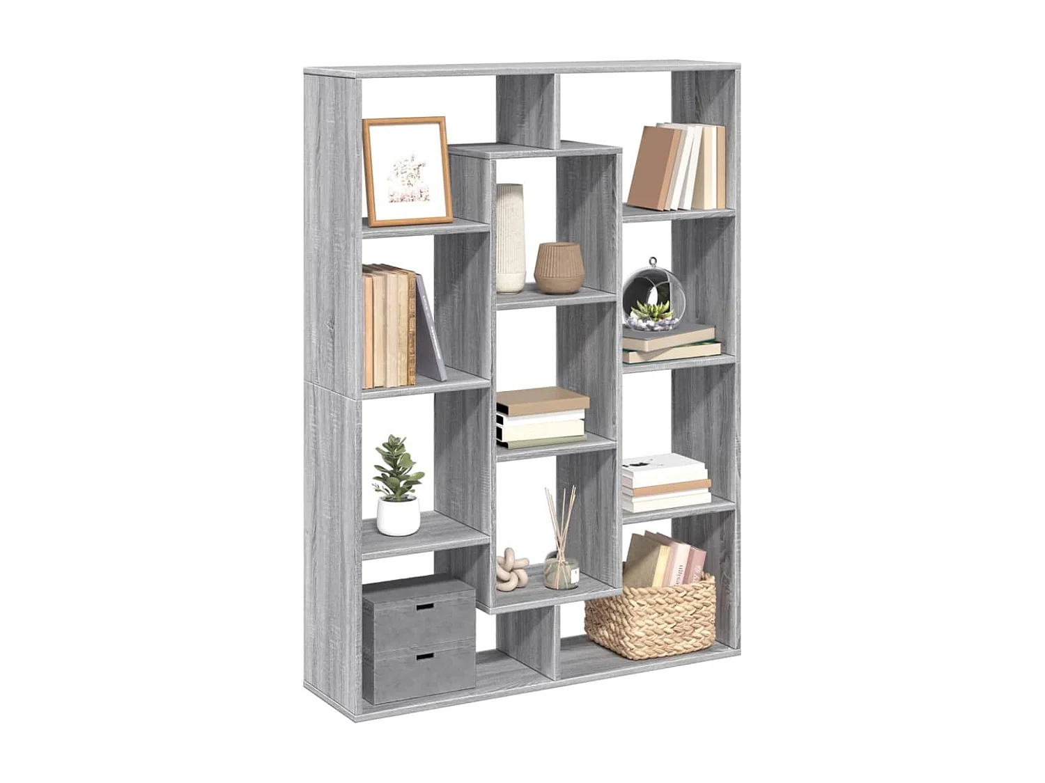 Bibliothèque sonoma gris 102x29x143 cm bois d'ingénierie