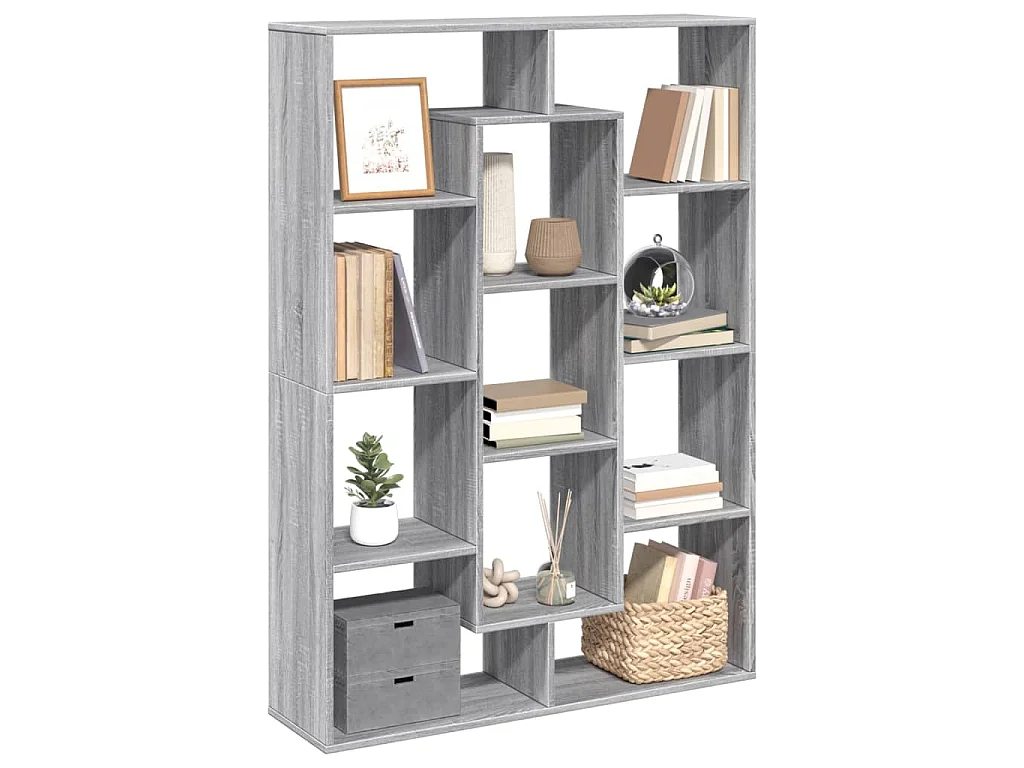 Libreria Grigio Sonoma 102x29x143 cm in Legno Multistrato