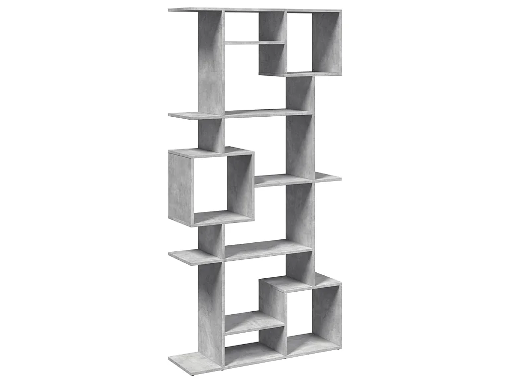 Bibliothèque gris béton 92x29x188 cm bois d'ingénierie