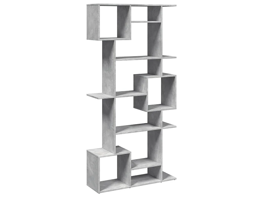 Bibliothèque gris béton 92x29x188 cm bois d'ingénierie