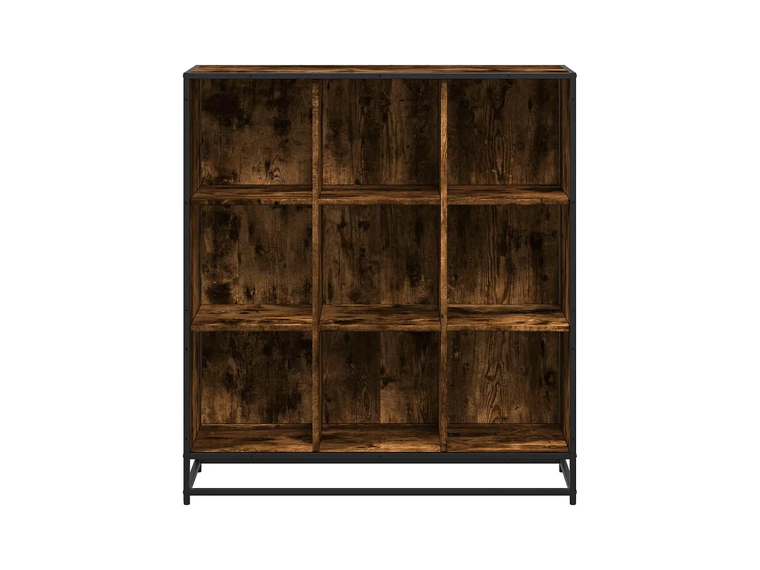 Bibliothèque chêne fumé 97,5x33x107,5cm bois d'ingénierie métal