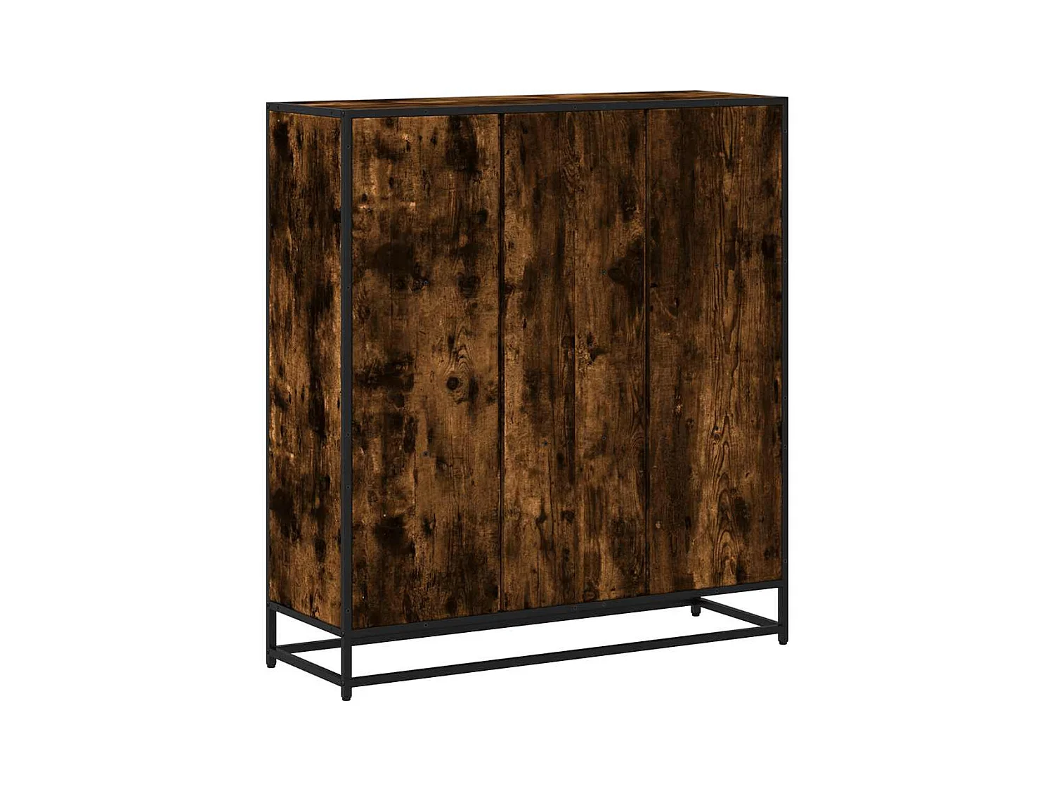 Bibliothèque chêne fumé 97,5x33x107,5cm bois d'ingénierie métal