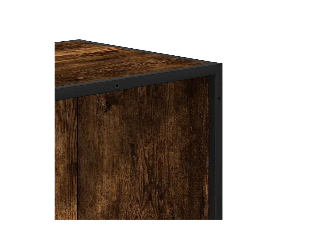 Bibliothèque chêne fumé 97,5x33x107,5cm bois d'ingénierie métal