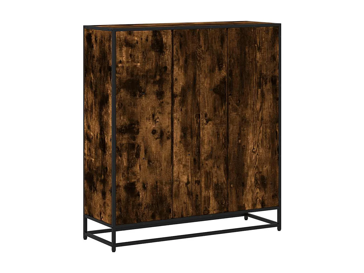 Bibliothèque chêne fumé 97,5x33x107,5cm bois d'ingénierie métal