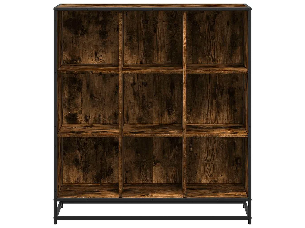 Libreria Rovere Fumo 97,5x33x107,5 cm Legno Multistrato&Metallo