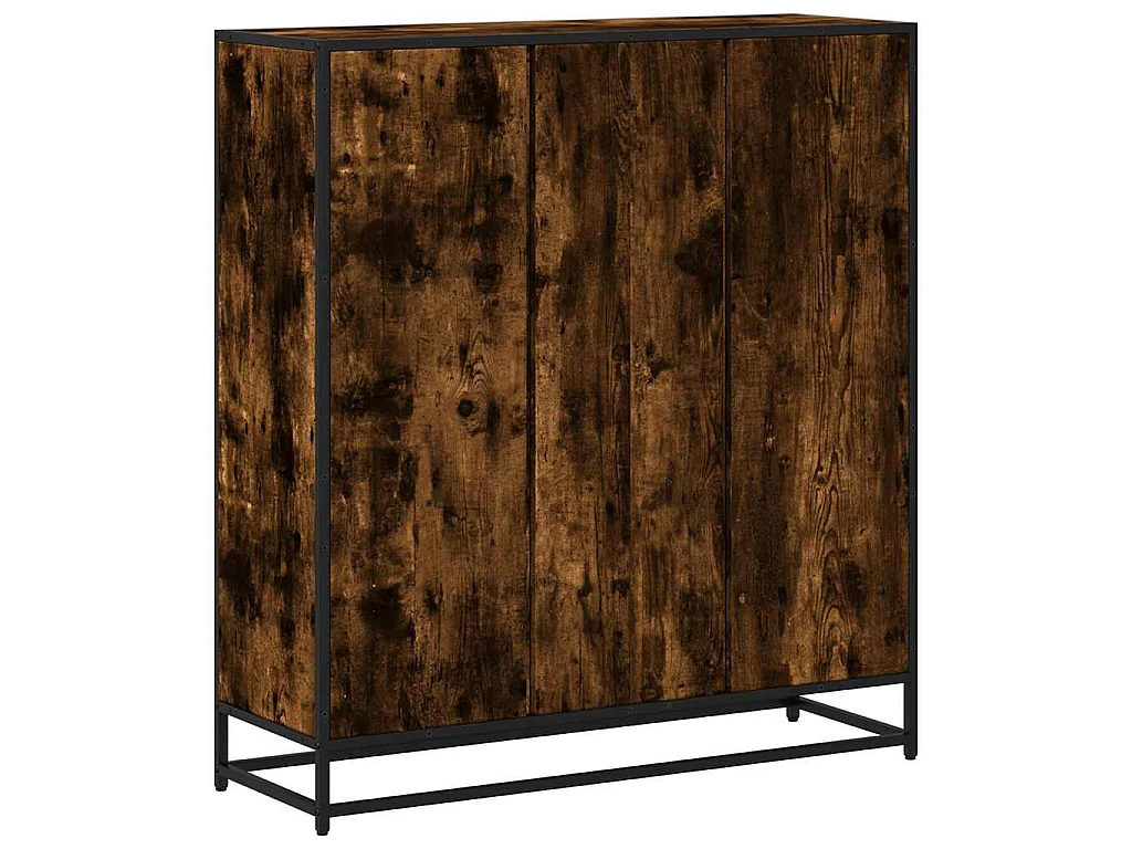 Libreria Rovere Fumo 97,5x33x107,5 cm Legno Multistrato&Metallo