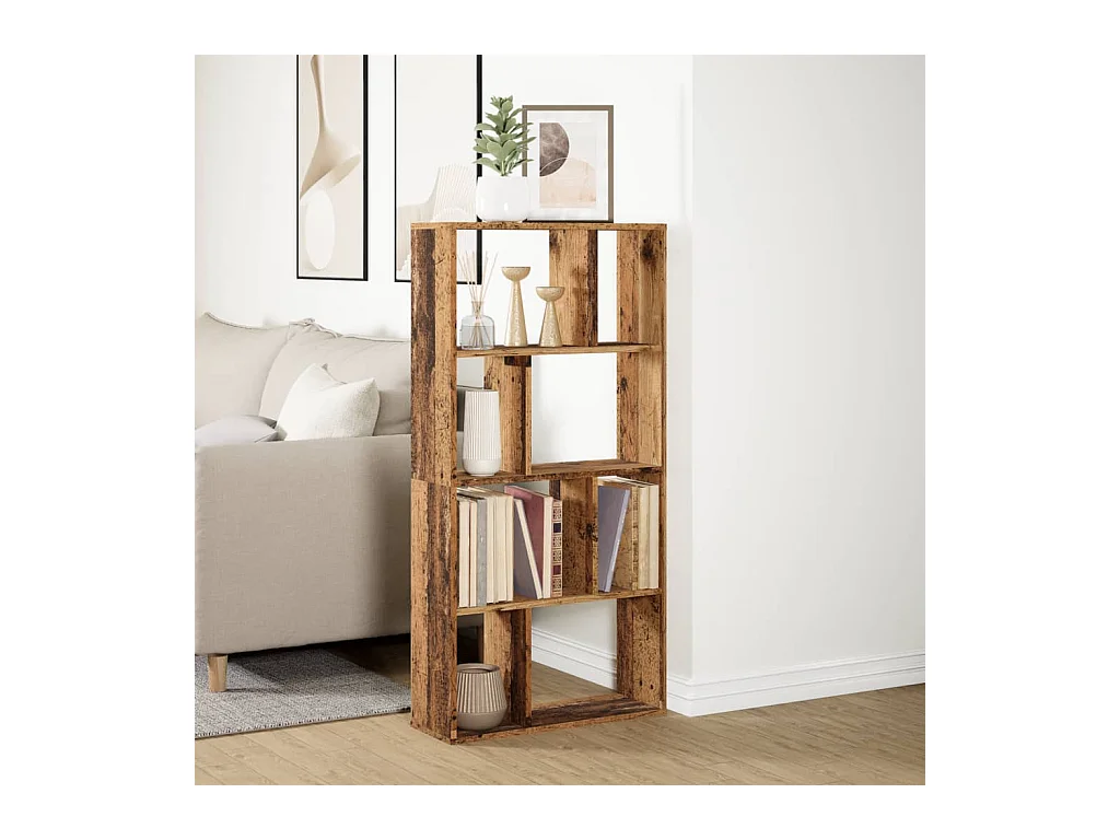 Bibliothèque vieux bois 60x20x120 cm bois d'ingénierie