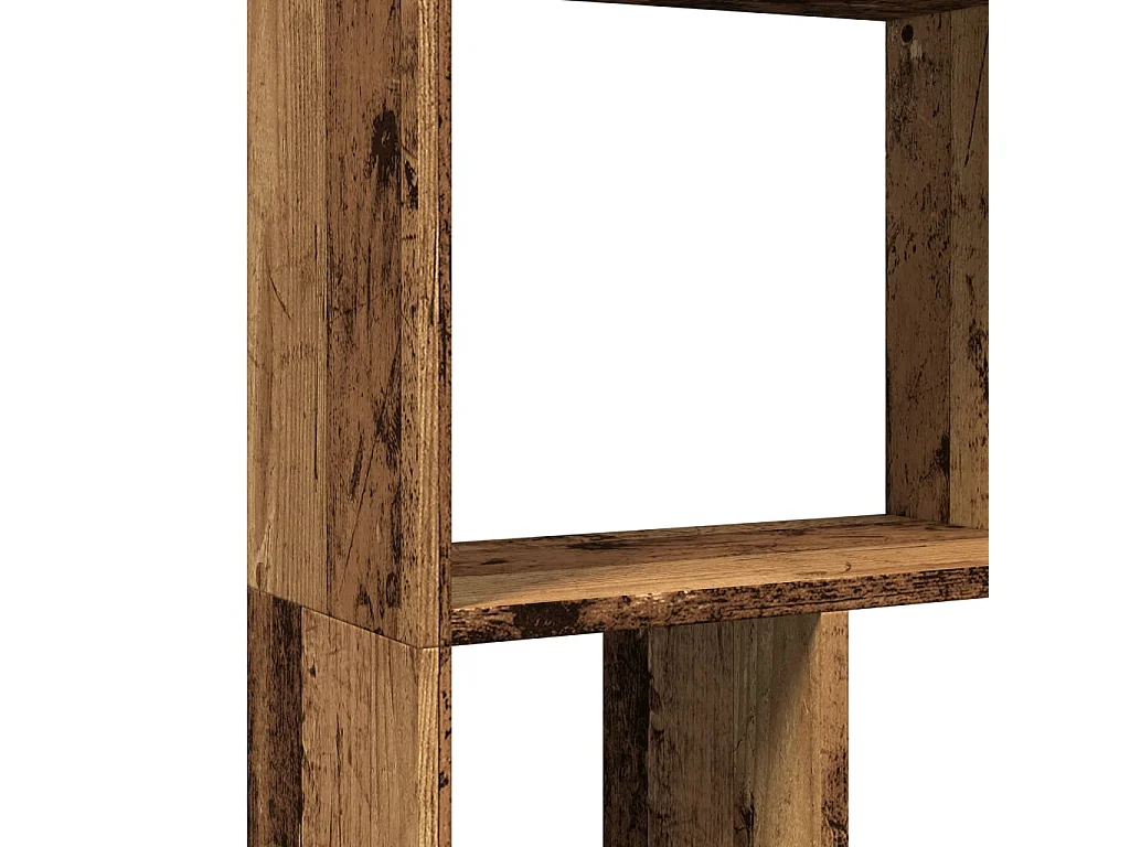 Nowoczesny regał z drewna inżynieryjnego w kolorze starego drewna 60x20x120 cm, 8 przegródek, modułowy i trwały
