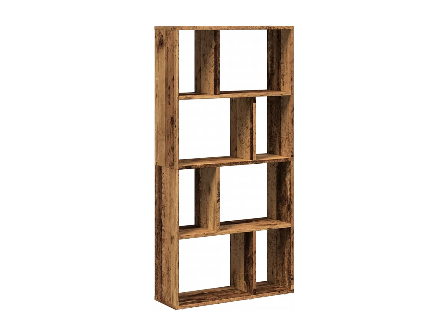 Nowoczesny regał z drewna inżynieryjnego w kolorze starego drewna 60x20x120 cm, 8 przegródek, modułowy i trwały