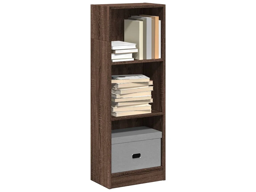 Boekenkast 40x24x109 cm bewerkt hout bruin eikenkleurig
