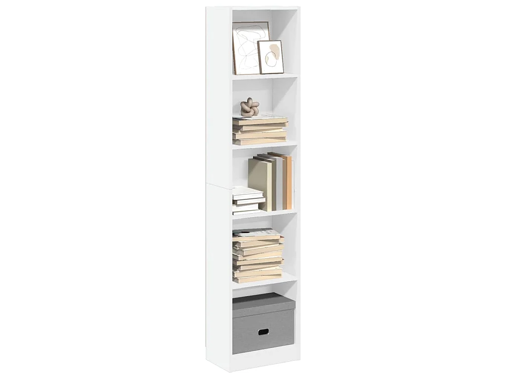 Bibliothèque blanc 40x24x176 cm bois d'ingénierie