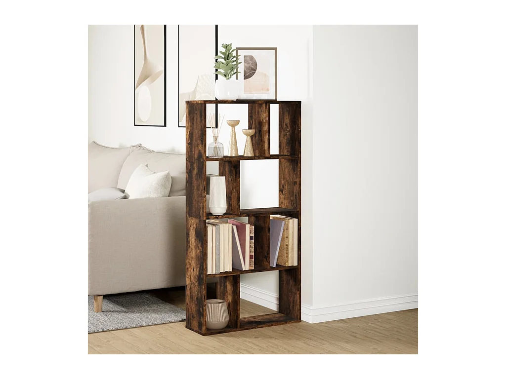 Bibliothèque chêne fumé 60x20x120 cm bois d'ingénierie