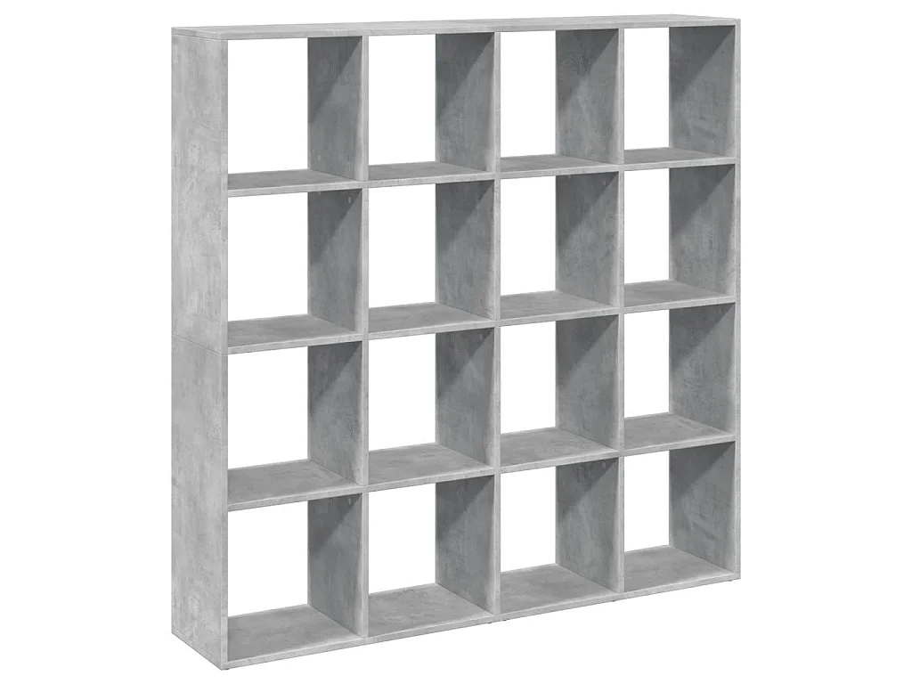 Bibliothèque gris béton 137,5x29x137,5 cm bois d'ingénierie