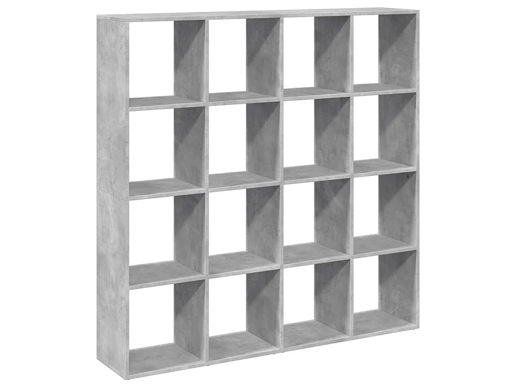 Bibliothèque gris béton 137,5x29x137,5 cm bois d'ingénierie