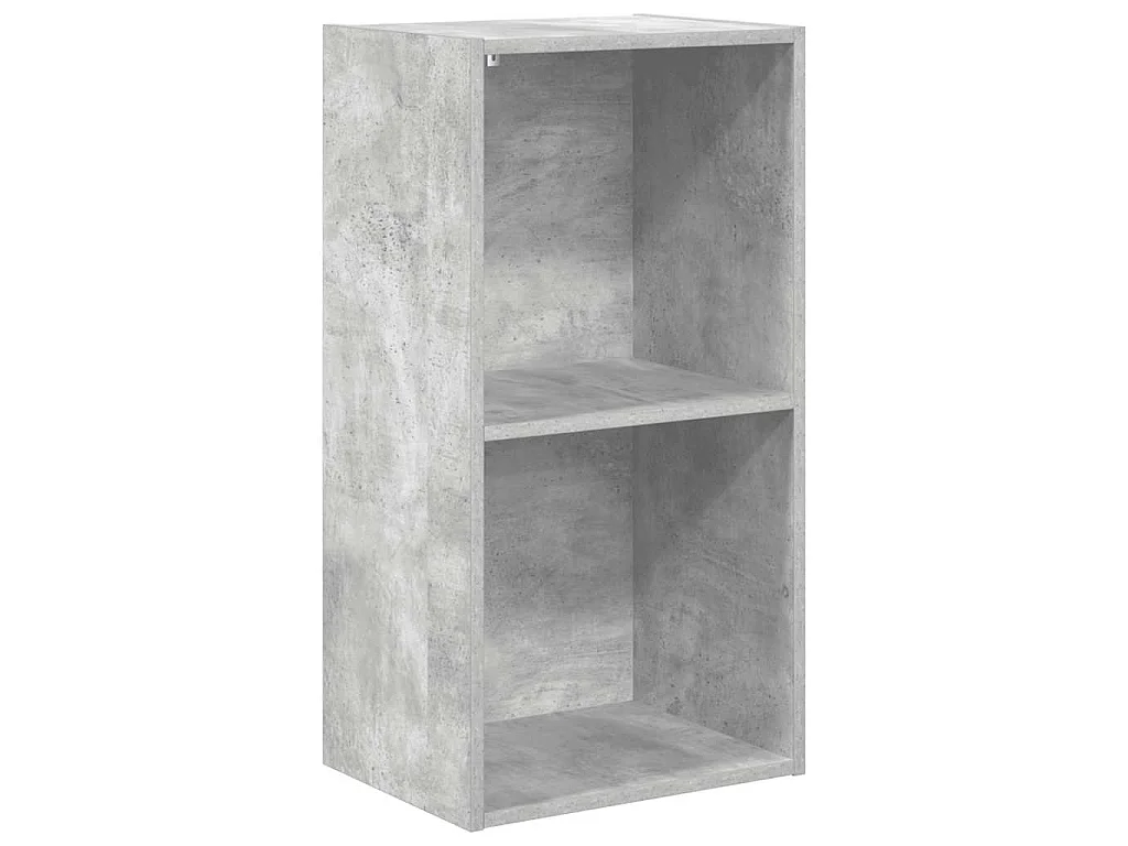 Bibliothèque à 2 niveaux gris béton bois d'ingénierie