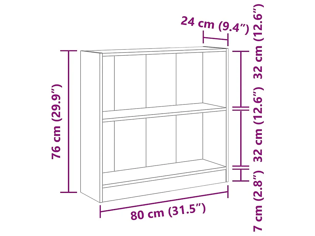 Estante 80x24x76 cm derivados de madeira madeira velha