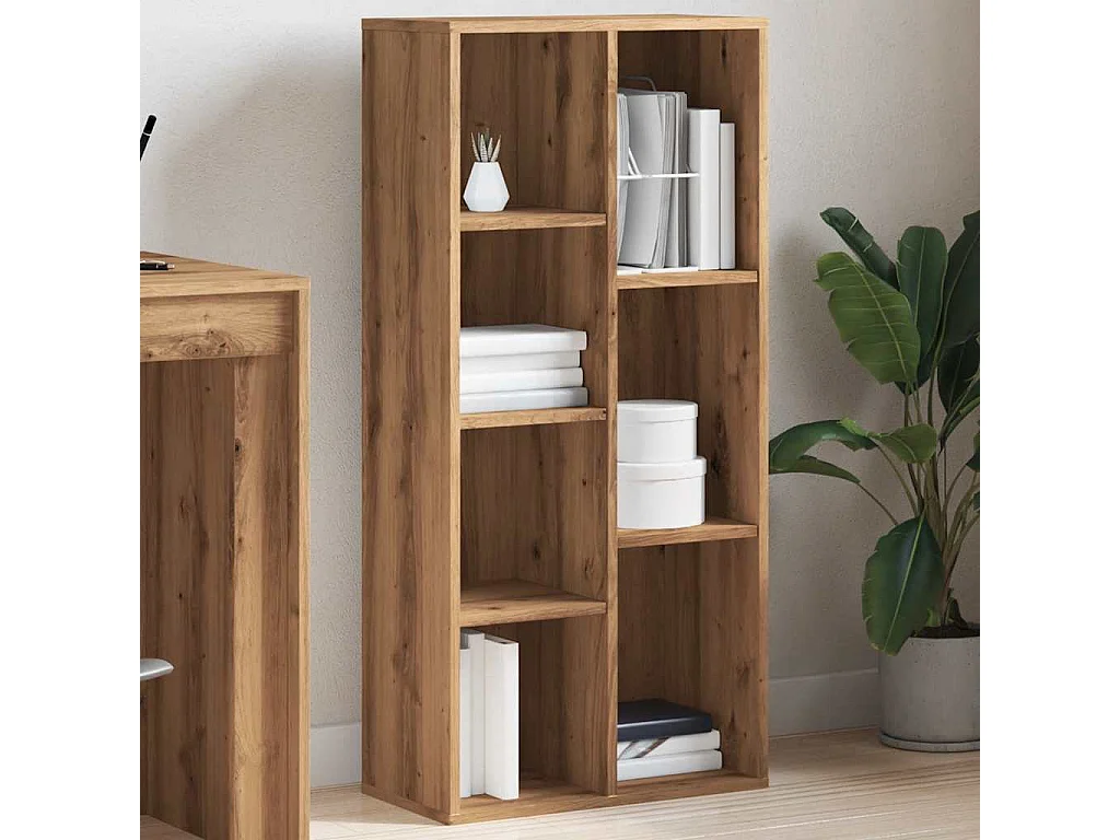 Bibliothèque chêne artisanal 50x25x104 cm
