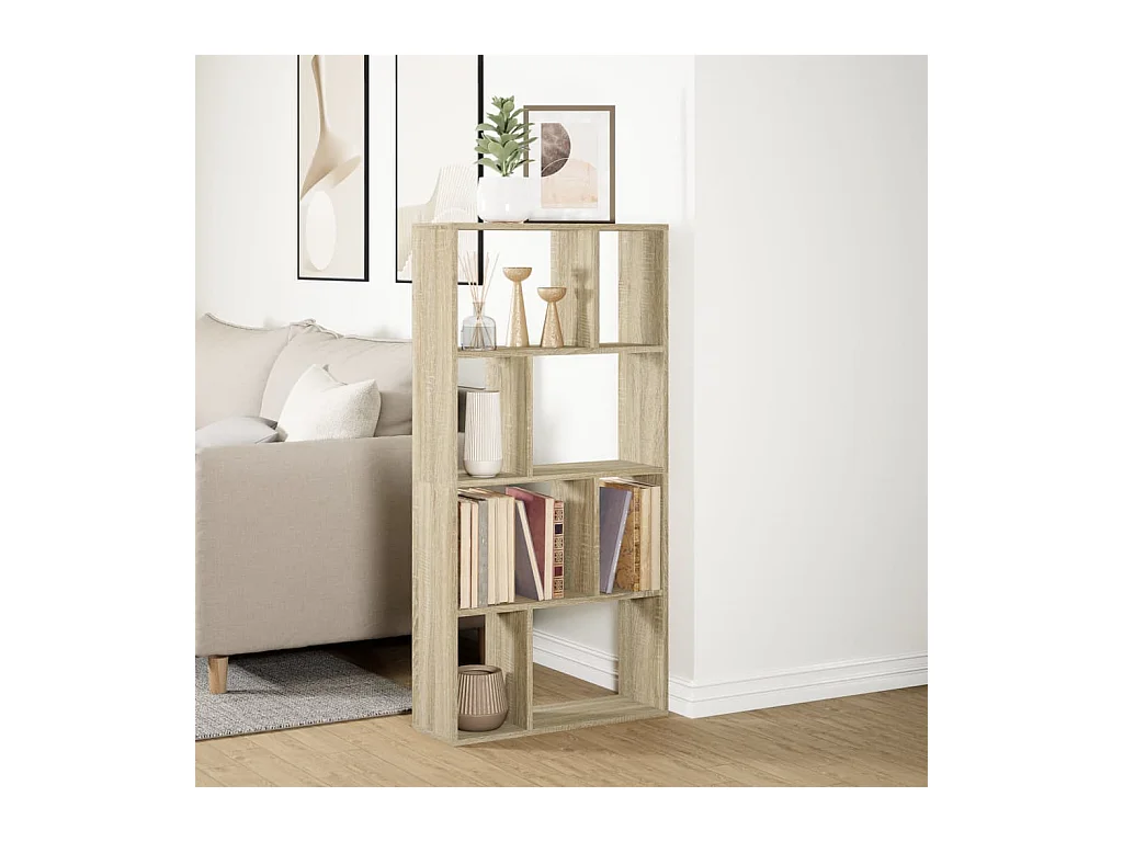 Bibliothèque chêne sonoma 60x20x120 cm bois d'ingénierie