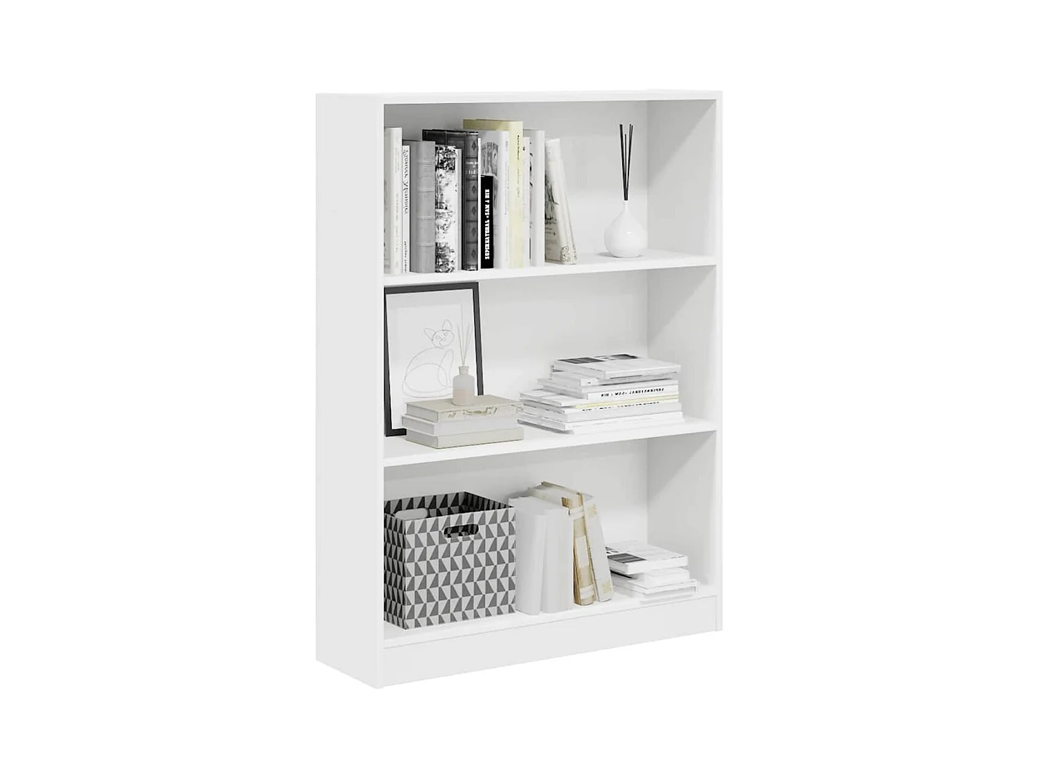 Bibliothèque blanc 80x24x109 cm bois d'ingénierie