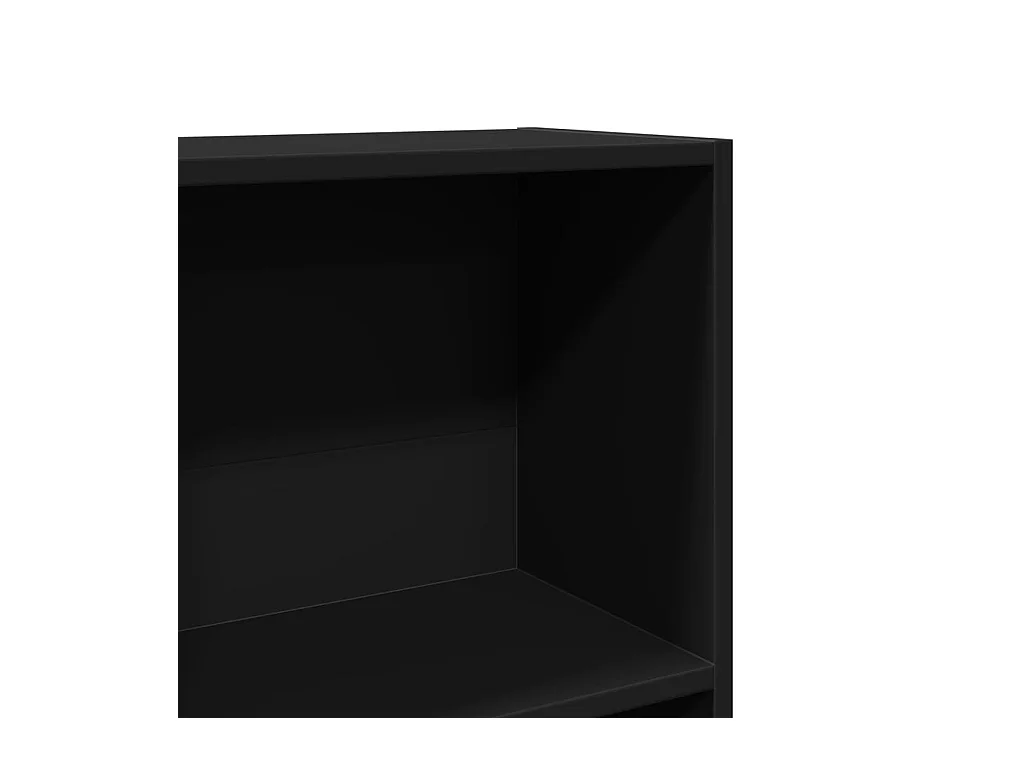 Bibliothèque noir 60x24x143 cm bois d'ingénierie