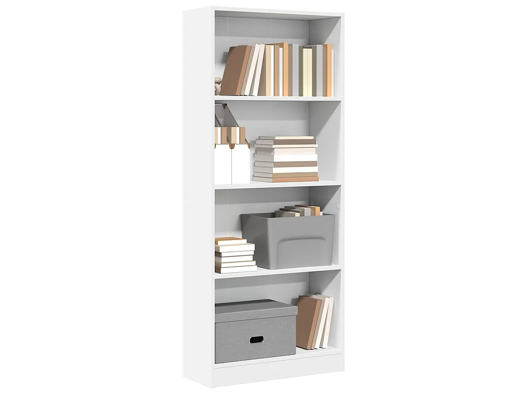 Bibliothèque blanc 60x24x143 cm bois d'ingénierie