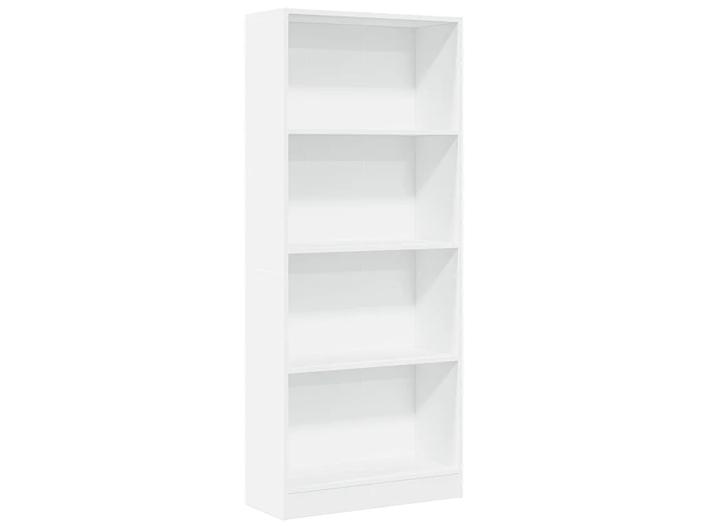 Estantería de madera de ingeniería blanca 60x24x143 cm