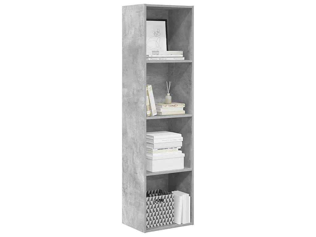 Libreria Grigio Cemento 40x30x152 cm in Legno Multistrato