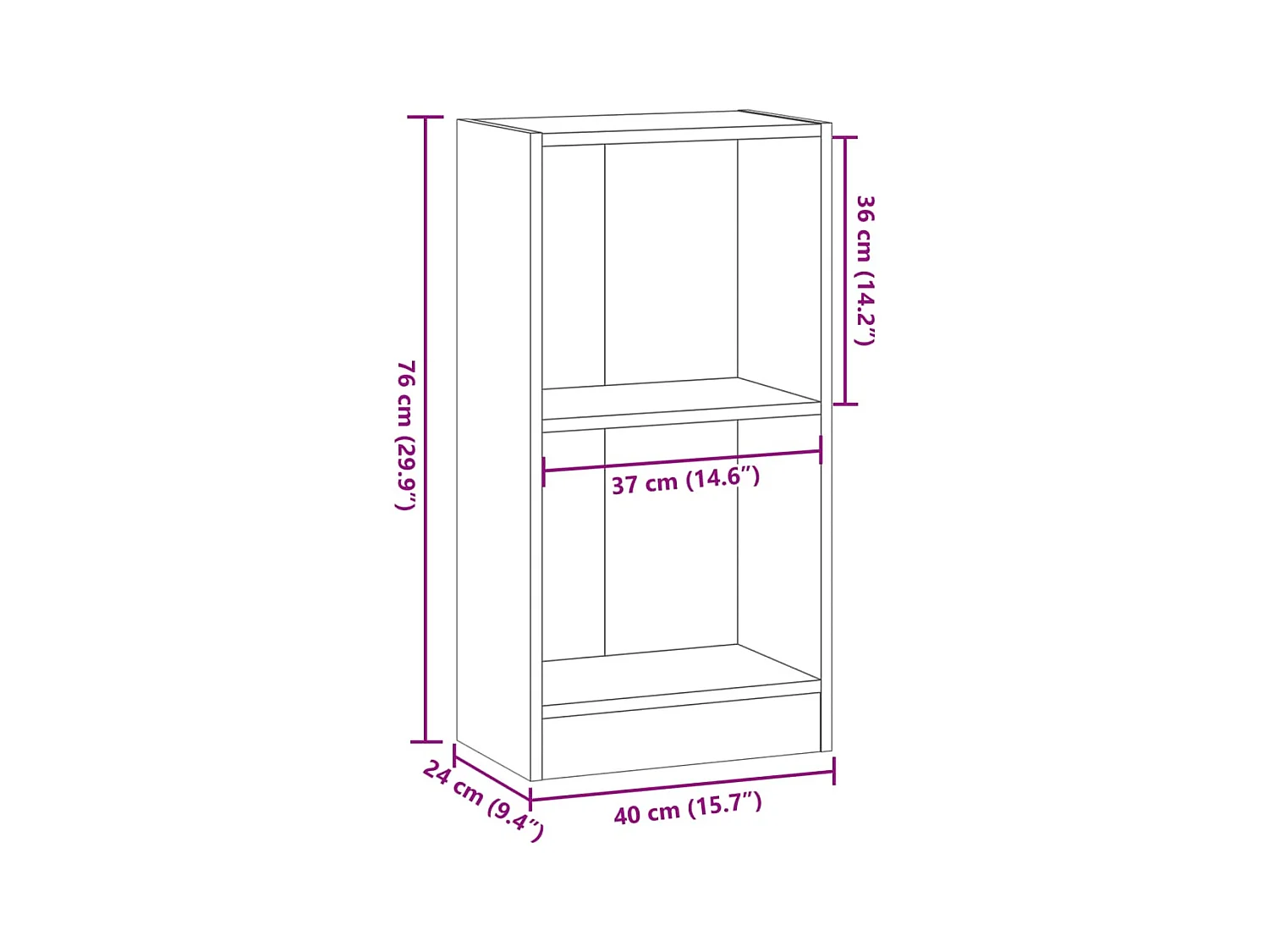 Libreria Rovere Artigianale 40x24x76 cm in Truciolato