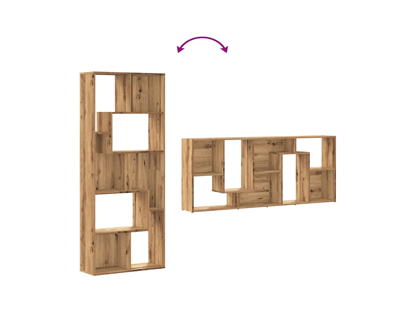 Bibliothèque Artisan Chêne 67x24x161 cm Bois d'ingénierie