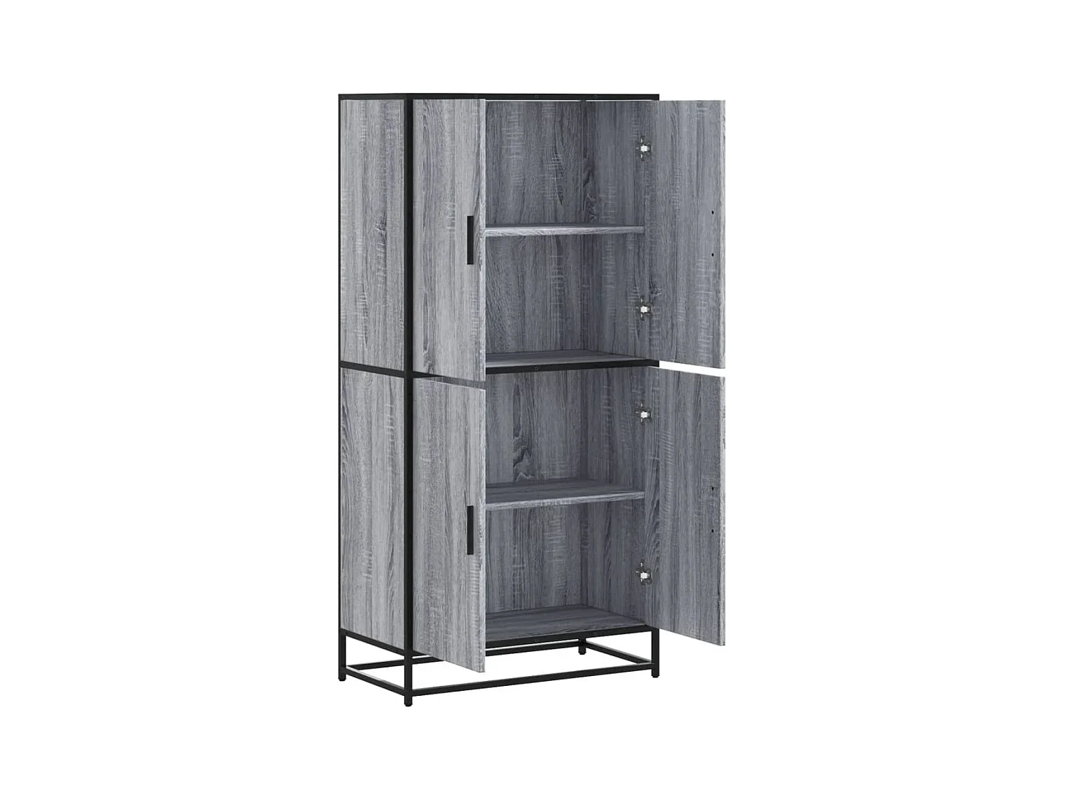 Buffet haut sonoma gris 68x35x139 cm bois d'ingénierie