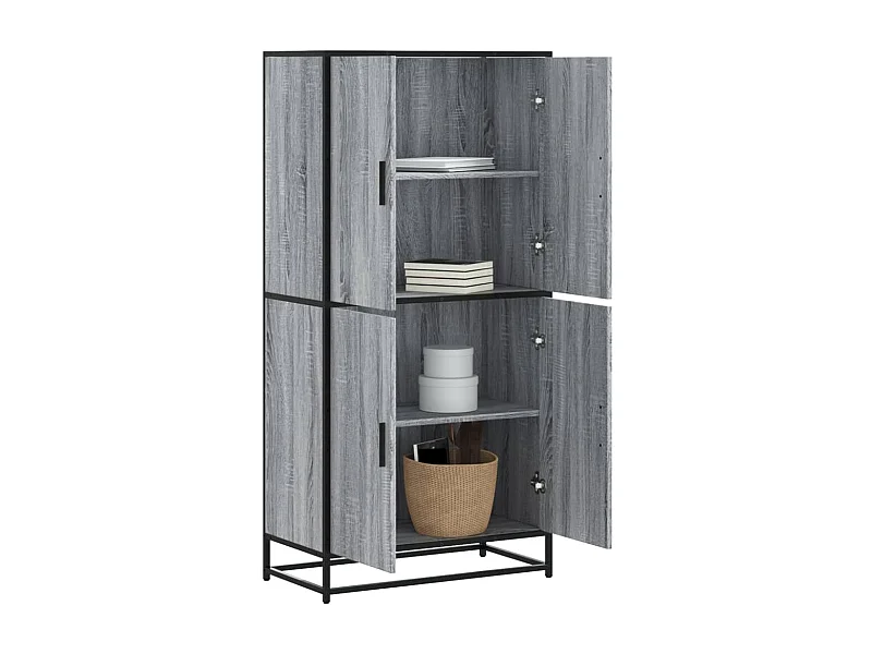 Highboard Grau Sonoma 68x35x139 cm Holzwerkstoff