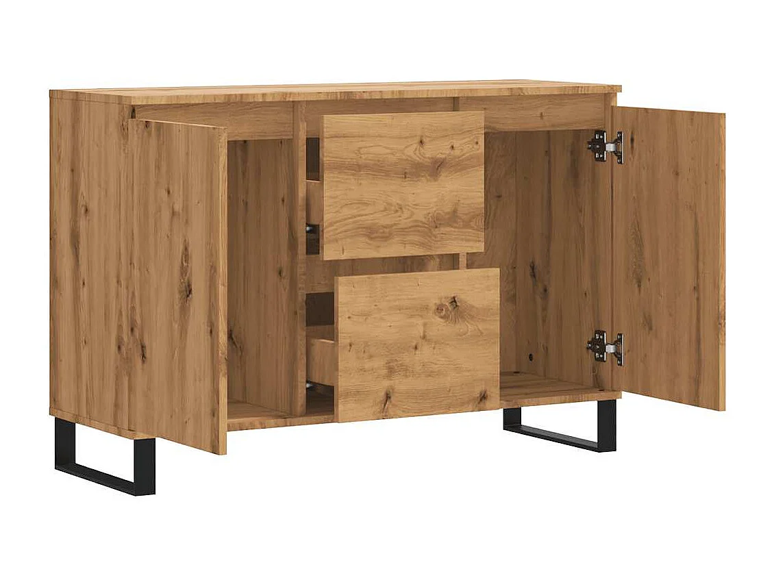 Buffet chêne artisanal 101,5x35x70 cm bois d'ingénierie