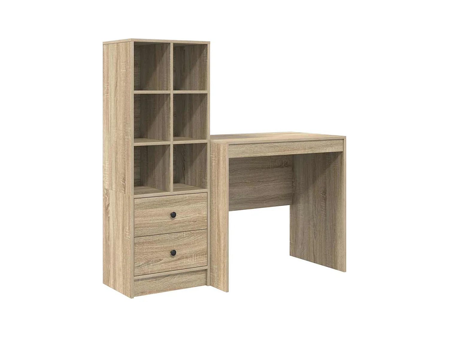 Bureau avec rangement 2 pcs Chêne Sonoma Bois d'ingénierie