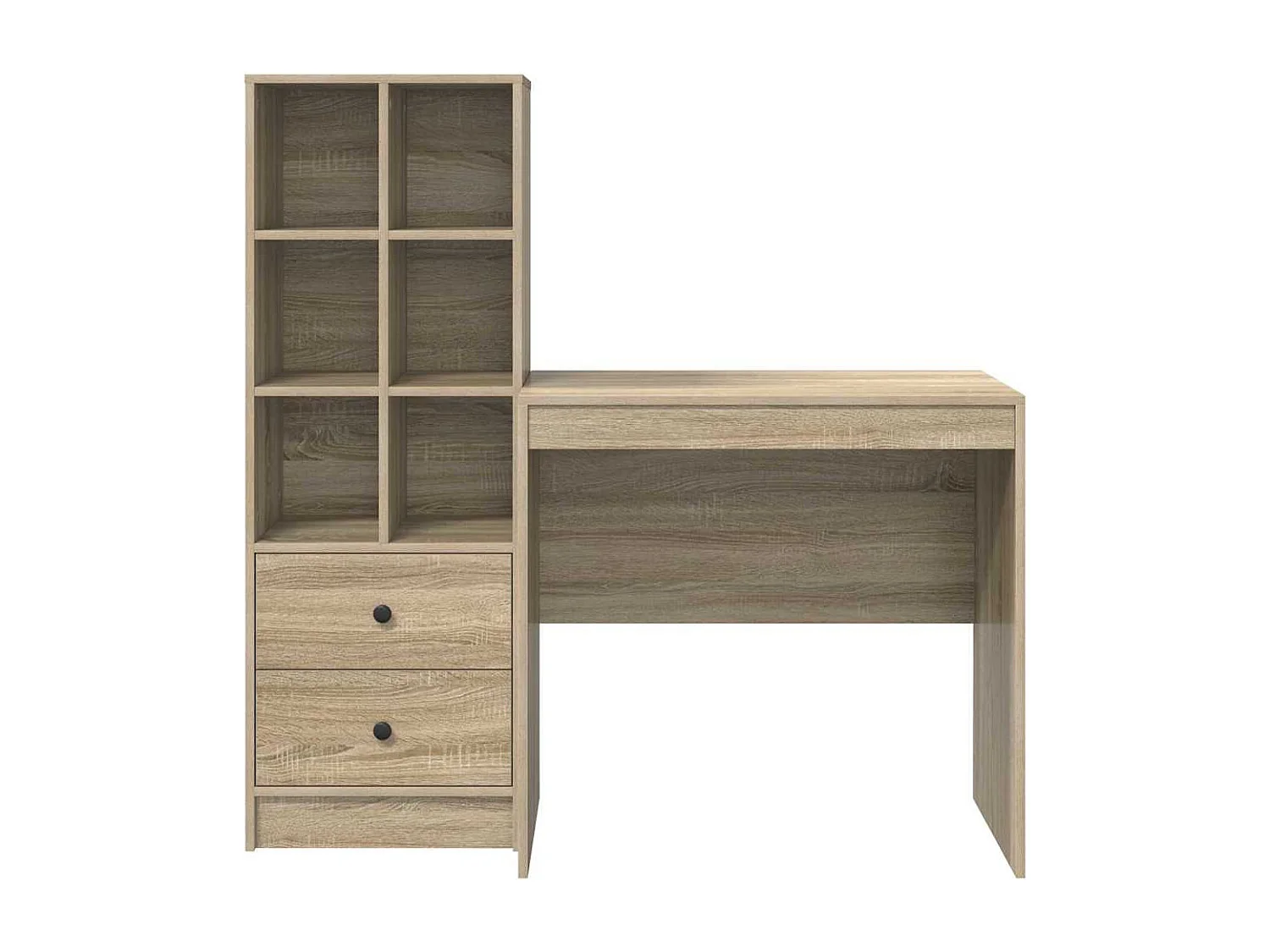 Bureau avec rangement 2 pcs Chêne Sonoma Bois d'ingénierie