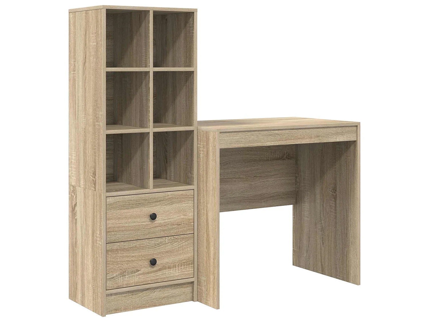 Schreibtisch mit Schubladen mit Regal 2 pcs Sonoma-Eiche