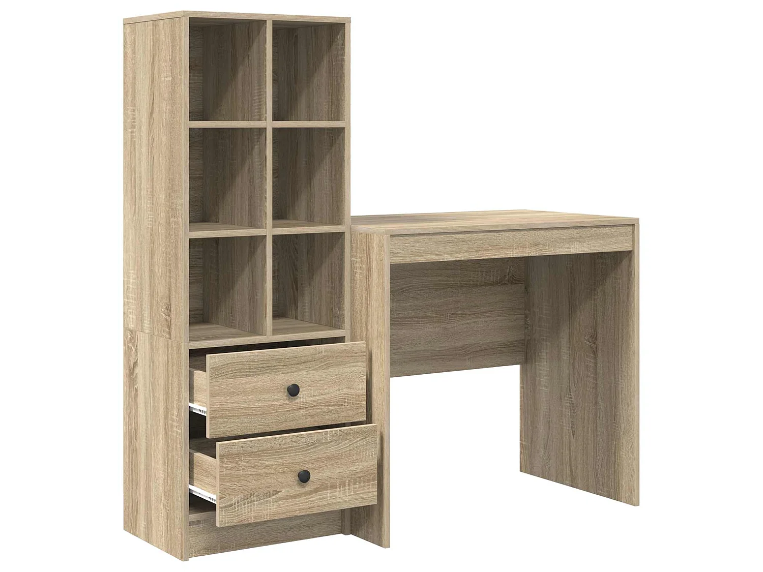 Schreibtisch mit Schubladen mit Regal 2 pcs Sonoma-Eiche
