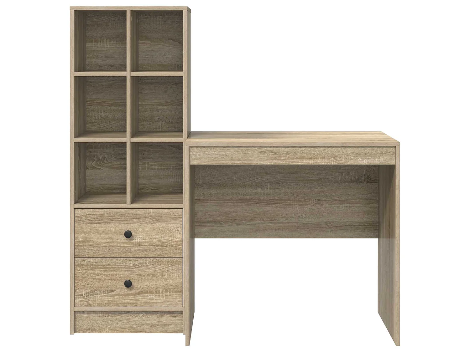 Schreibtisch mit Schubladen mit Regal 2 pcs Sonoma-Eiche