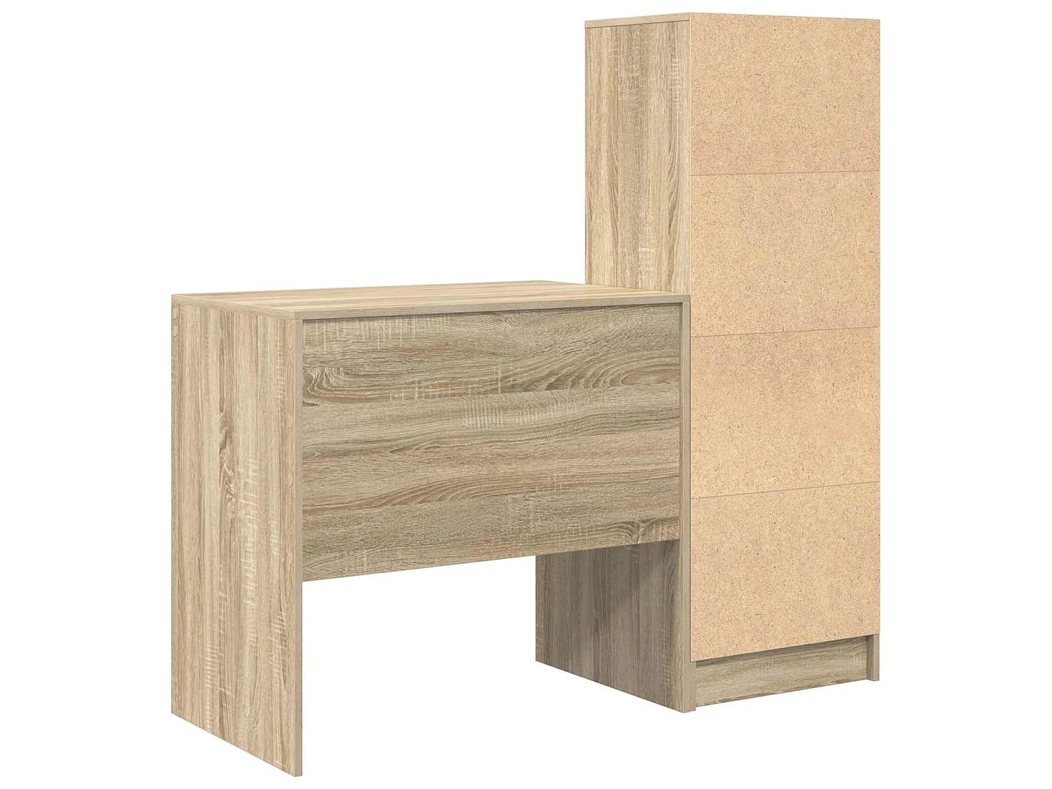 Schreibtisch mit Schubladen mit Regal 2 pcs Sonoma-Eiche