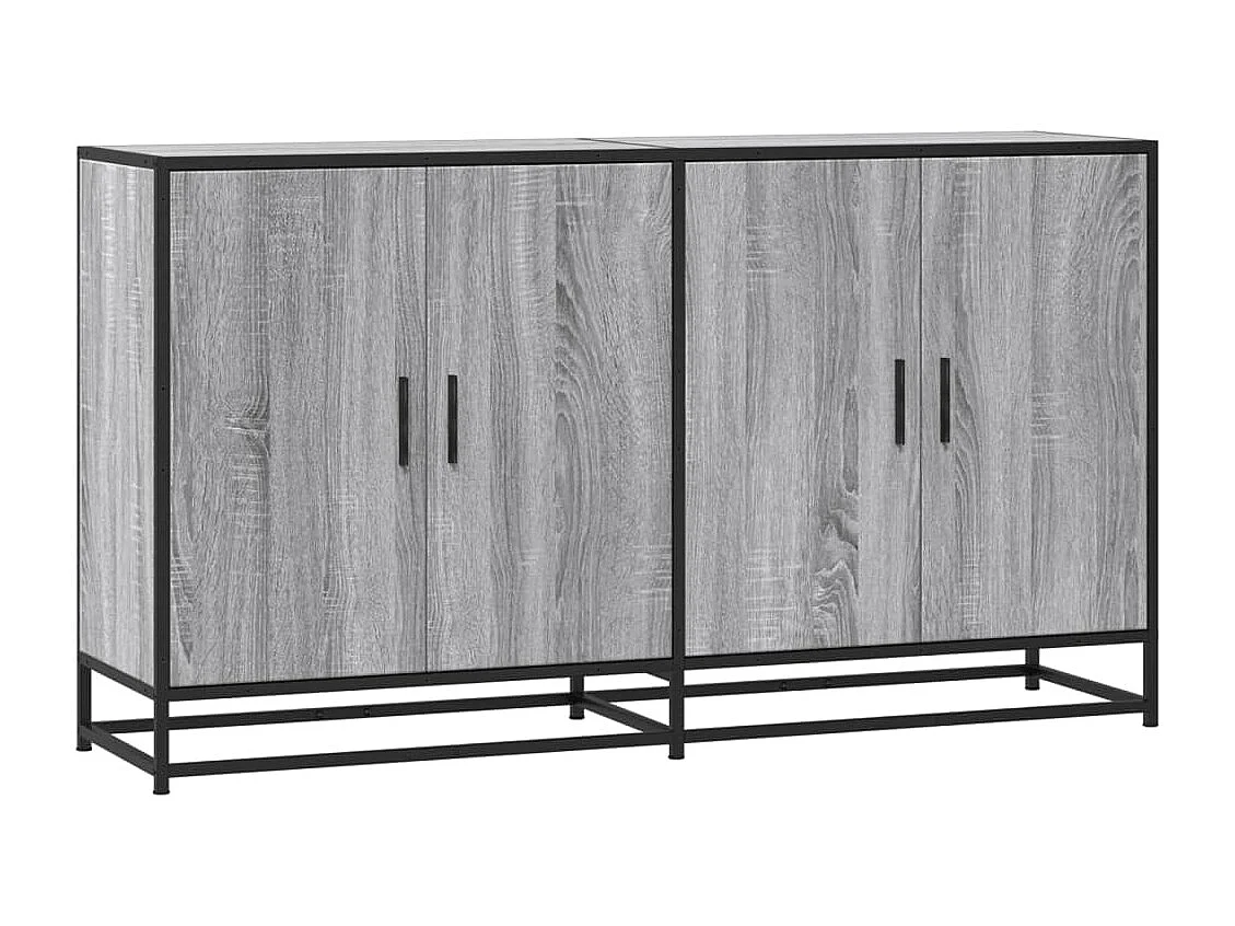 Sideboard Grau Sonoma 134x35x76 cm Holzwerkstoff