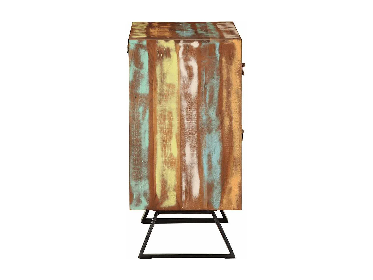 Armário gavetas 70x35x70 cm madeira recuperada maciça multicor