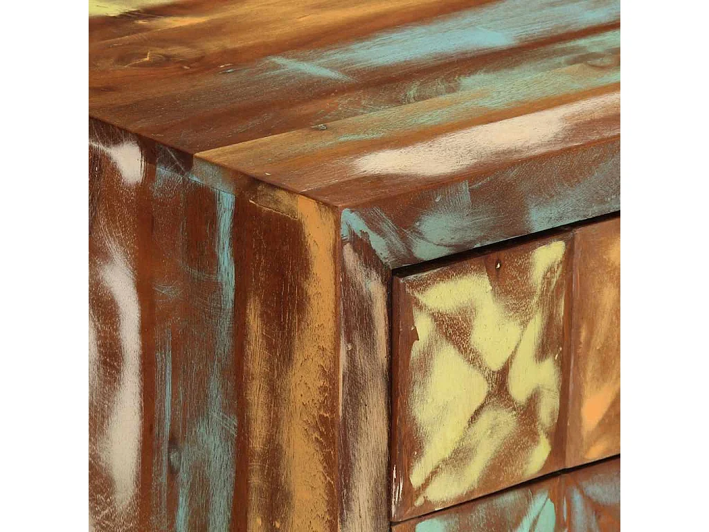 Armário gavetas 70x35x70 cm madeira recuperada maciça multicor