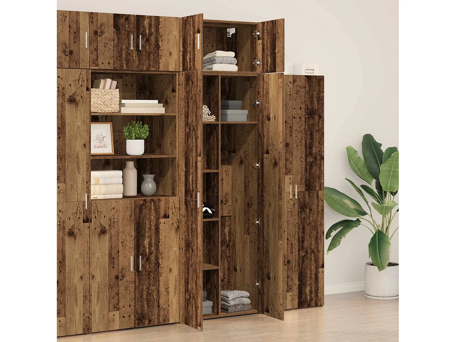 Armadio 2 pz Legno vecchio 70 x 42,5 x 185 cm